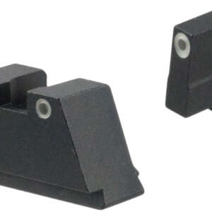AmeriGlo GL349 Optic Compatible Sight Set for Glock  3XL Tall Green Tritium White Outline Front Sight-Green Tritium White Outline Rear Sight