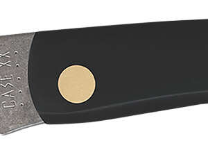 Case 00092 Sod Buster  3.70" Folding Skinner Plain Etched As-Ground Tru-Sharp SS Blade/Smooth Black Synthetic Handle