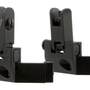 TacFire IS003 45 Degree Flip Up Iron Sight/Springloaded  Black Anodized Front and Rear for AR-Platform
