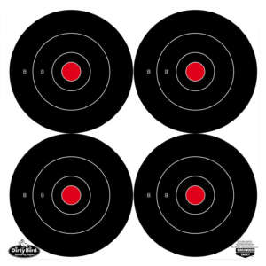Birchwood Casey 35570 Dirty Bird  6" Bullseye Tagboard Hanging Black/White 100 Per Pkg