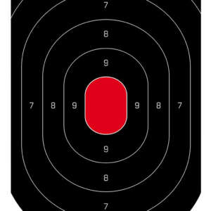 Birchwood Casey 35601 Dirty Bird  Silhouette Tagboard Hanging Pistol 12" x 18" Black/Red White Impact Splatter 100 Per Pkg