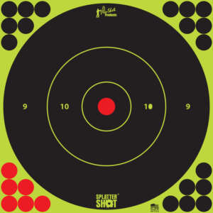 Pro-Shot 12BGREEN5PK SplatterShot  Self-Adhesive Paper Black/Green 12" Bullseye 5 Pack