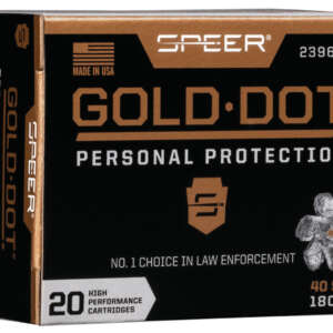 Speer 23962GD Gold Dot Personal Protection 40S&W 180gr Hollow Point 20 Per Box/10 Case