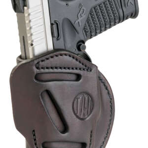 1791 Gunleather 4WH4SBRR 4-Way  IWB/OWB Size 04 Signature Brown Leather Belt Clip Compatible w/Glock 26/S&W M&P Shield/Springfield XD/XDS Right Hand