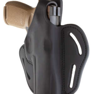 1791 Gunleather BHX5SBLR BHX  OWB 05 Stealth Black Leather Belt Slide Fits Sig P320/Ruger Security-9