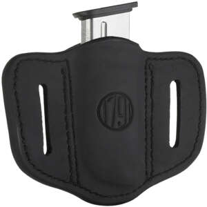 1791 Gunleather MAG11SBLA MAG1.1 Single Mag Holster Stealth Black Leather Belt Slide Compatible w/ Single Stack Ambidextrous