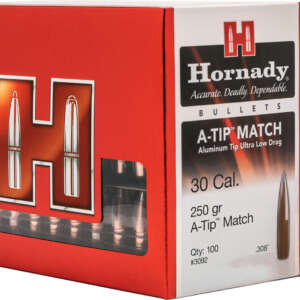 Hornady 3092 A-Tip Match 30 Cal .308 250 gr A Tip Match 100 Per Box/ 10 Case