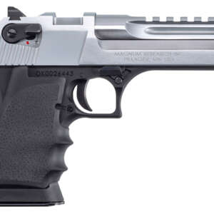Magnum Research DE357L5BC Desert Eagle L5 357 Mag 5" with Muzzle Brake 9+1 Black Hardcoat Anodized Aluminum Frame Brushed Chrome Carbon Steel Slide Black Hogue Wraparound Rubber Grip