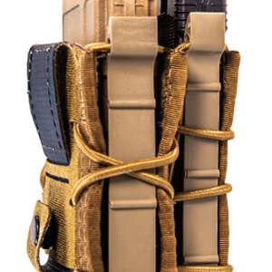 High Speed Gear 13DD10CB TACO Double Decker Mag Pouch Coyote Brown Nylon Belt Belts 2.25" Wide Compatible w/ Rifle Compatible w/ Pistol