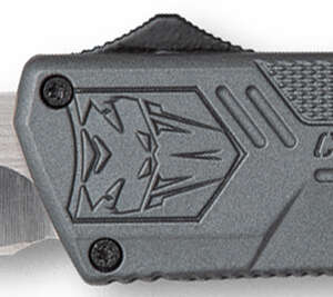 CobraTec Knives GYCTLWDNS Lightweight  3.25" OTF Drop Point Plain D2 Steel Blade/Gray Aluminum Handle Includes Pocket Clip