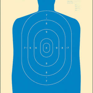 Action Target B27SBLUE100 Qualification Standard Silhouette Paper Hanging 24" x 45" Blue/White 100 Per Box