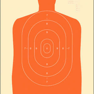 Action Target B27SORANGE100 Qualification Standard Silhouette Paper Hanging 24" x 45" Orange/White 100 Per Box