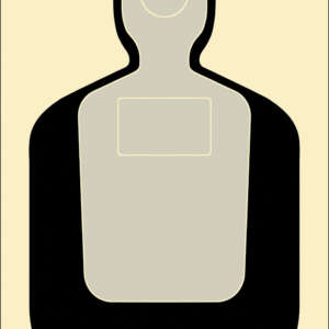 Action Target TQ19100 Qualification Standard Silhouette Paper Hanging 24" x 45" Black/Gray/White 100 Per Box