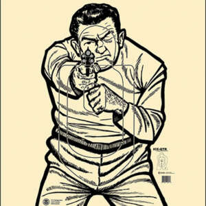 Action Target ICEQT2009100 Qualification US Immigration & Customs Enforcement Man w/Gun Paper Hanging 17.50" x 23" Black/White 100 Per Box