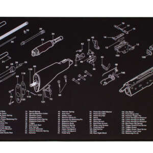TekMat TEKR44AK47 AK-47 Ultra 44 Cleaning Mat Black/White Rubber 15"x44" AK-47 Parts Diagram