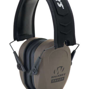 Walker's GWPRSMPASFDE Razor Slim Passive Muff 27 dB Over the Head Flat Dark Earth/Black Polymer