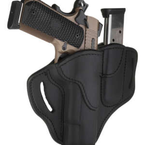 1791 Gunleather BH1M1SBLR BH1M1 Combo OWB 01 Stealth Black Leather Belt Slide Fits 4-5" 1911