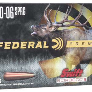 Federal P3006SS1 Premium  30-06Springfield 165gr Swift Scirocco II 20 Per Box/10 Case