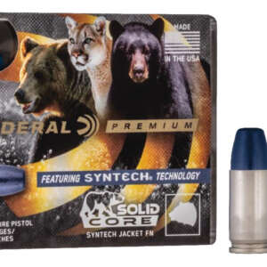 Federal P10SHC1 Premium  10mmAuto 200gr Solid Core Synthetic Flat Nose 20 Per Box/10 Case