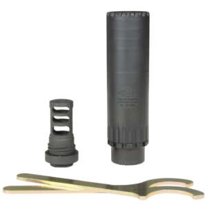 Yankee Hill 2150MB24 Resonator K Muzzle Brake Black Matte Cerakote 17-4 Stainless Steel with 5/8"-24 tpi Threads for 30 Cal AR-Platform