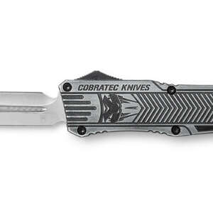 CobraTec Knives LSWCTK1LFAGNS CTK-1  Large 3.75" OTF Dagger Plain D2 Steel Blade/Stonewashed Aluminum Handle Features Glass Breaker Includes Pocket Clip