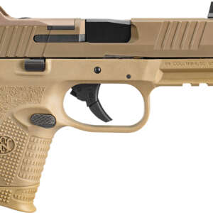 FN 66100781 509CT  Compact 9mm Luger 10+1, 4.32" Black Steel Threaded Barrel, Flat Dark Earth PVD Optic Cut/Serrated Stainless Steel Slide, Flat Dark Earth Polymer Frame w/Picatinny Rail, Ambidextrous
