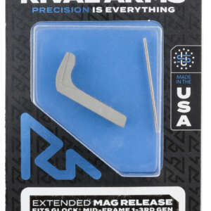 Rival Arms RA72G001D Magazine Release  Compatible w/Glock Gen3 (Except 21SF) Extended, Silver Aluminum