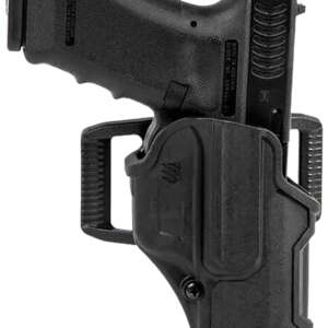Blackhawk 410200BKR T-Series L2C Light Bearing OWB Black Polymer Belt Clip Compatible w/Glock 17/19/22/23/31/32/45/47 Right Hand