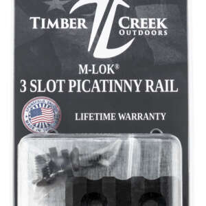 Timber Creek Outdoors M3SPRBL M-LOK 3 Slot Picatinny Rail  Black Anodized