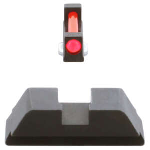 AmeriGlo GFT113 Range Series Sight Set for Glock  Red Fiber Optic Front Sight-Black Rear Sight