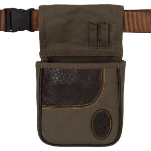 Browning 121504843 Laredo Shell Pouch Olive Canvas/Leather Belt Mount