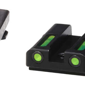 HiViz GLN329 LiteWave H3 Sight Set for Glock Green Tritium White Outline Front Sight-Green Fiber Optic Rear Sight