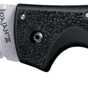 Cold Steel CS62JM Rajah III 3.50" Folding Drop Point Plain Stone Washed AUS-10A SS Blade/Black Griv-Ex Handle Includes Pocket Clip