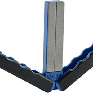 AccuSharp 051C Paddle Sharpener Folding Diamond Sharpener Black/Blue Overmolded Rubber Handle