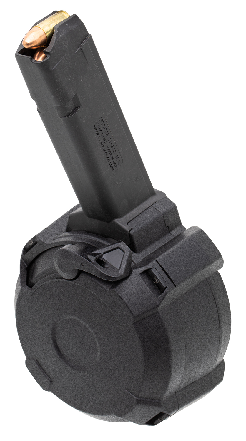 Magpul MAG1033BLK PMAG GL9 50rd Drum 9mm Luger Compatible w/Glock Black Polymer