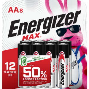 Energizer E91MP8 AA Max Silver 1.5V Alkaline, Qty (8) Single Pack