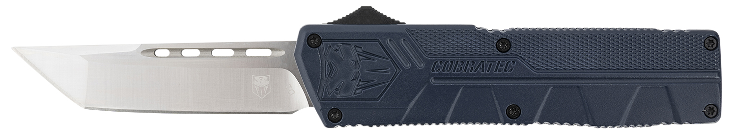 CobraTec Knives NYCTLWTNS Lightweight 3.25" OTF Tanto Plain D2 Steel Blade/NYPD Blue Aluminum Handle Includes Pocket Clip