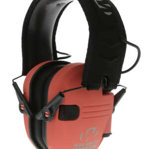 Walker's GWPRSEMCOR Razor Slim Electronic Muff 23 dB Over the Head Coral/Black Polymer