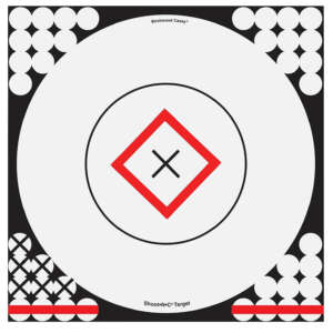 Birchwood Casey 34195 Shoot-N-C Reactive Target Self-Adhesive Paper Black/Red/White 17.25" Bullseye 5 Pack