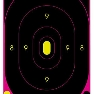 Birchwood Casey 34635 Shoot-N-C Reactive Target Self-Adhesive Paper Black/Pink 12"x18" Oval Silhouette 5 Pack