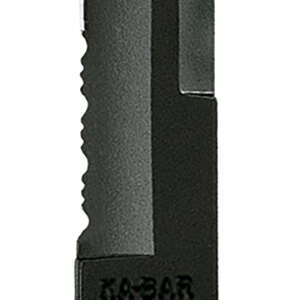 Ka-Bar 1245 Tanto  8" Fixed Tanto Part Serrated Black 1095 Cro-Van Blade, Black Kraton G Handle, Includes Sheath
