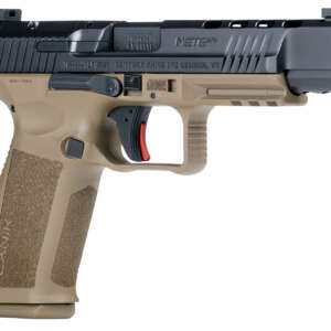 Canik HG5635N Mete SFx Full Size Frame 9mm Luger 20+1/18+1, 5.20" Black Match Grade Barrel Black Nitride Serrated Steel Slide, Flat Dark Earth Polymer Frame w/Picatinny Rail, Ambidextrous