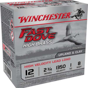 Winchester Ammo WFD128B Fast Dove & Clay High Brass 12Gauge 2.75" 1oz 8Shot 25 Per Box/10 Case