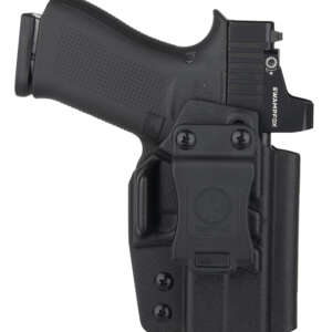 1791 Gunleather TACIWBG43XMOSBLKL Tactical Kydex  IWB Black Kydex Belt Clip Compatible w/Glock 43/43X/43X MOS/48 Left Hand