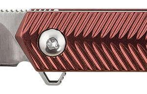 CRKT K820BXP Stylus  3.18" Folding Drop Point Plain Satin 12C27 Sandvik Blade/Maroon Aluminum Handle Includes Pocket Clip