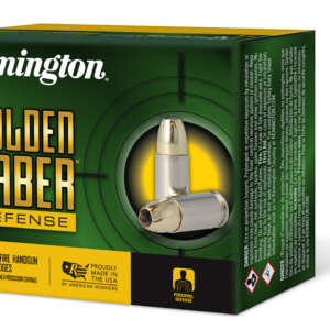 Remington Ammunition 27604 Golden Saber Defense 9mmLuger 147gr Brass Jacketed Hollow Point 20 Per Box/25 Case