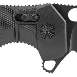 S.O.G SOG12210557 Seal XR 3.90" Folding Clip Point Part Serrated Black Cerakote S35VN SS Blade/Black GRN Handle Includes Belt Clip
