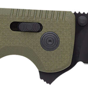 S.O.G SOG12380241 SOG-TAC XR 3.39" Folding Clip Point Plain Black TiNi Cryo D2 Steel Blade OD Green G10 Handle Includes Pocket Clip