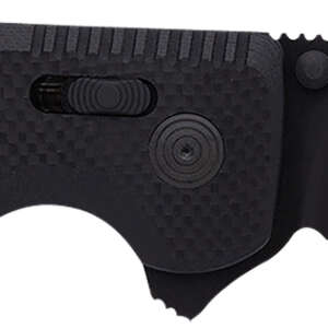 S.O.G SOG12380341 SOG-TAC XR 3.39" Folding Clip Point Part Serrated Black TiNi Cryo D2 Steel Blade Blackout G10 Handle Includes Pocket Clip