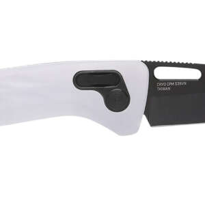 S.O.G SOG12730557 One-Zero XR 3.10" Folding Plain Black Chrome Cryo CPM S35VN Steel Blade/ White Sculpted Aluminum Handle
